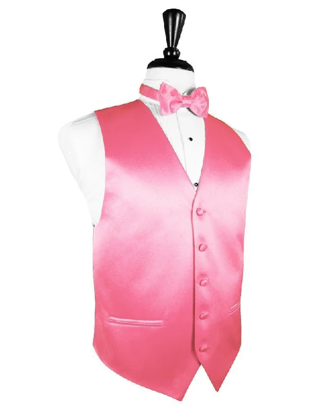 Bubblegum Luxury Satin Tuxedo Vest