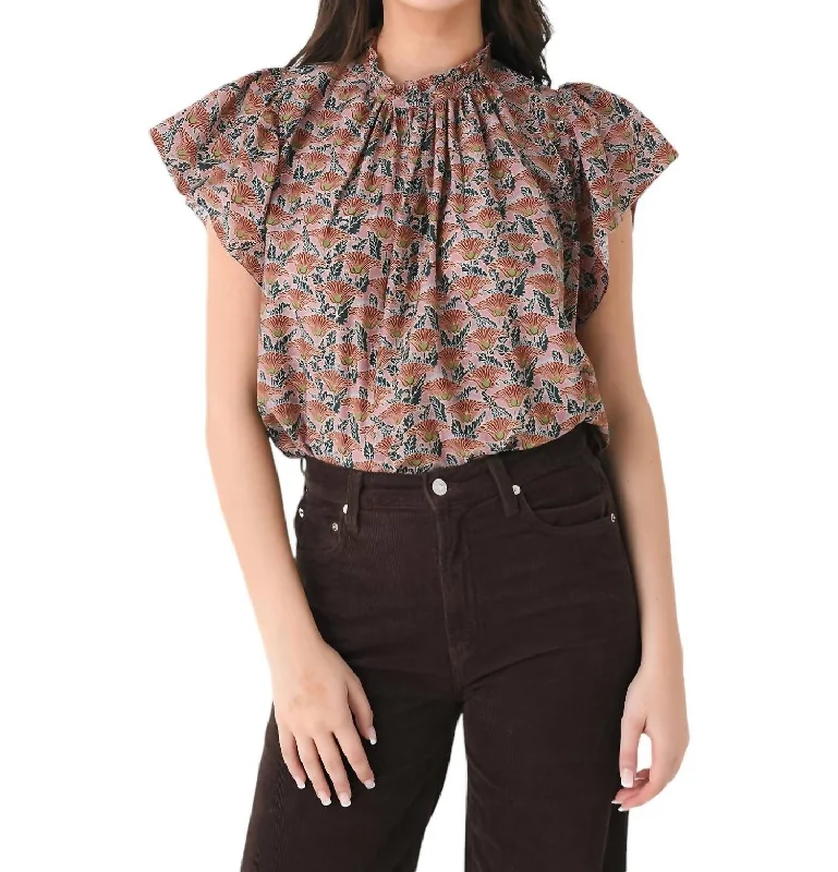 Carla Blouse In Fan Flower