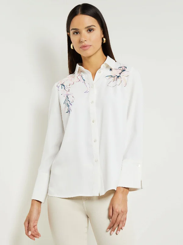 Fleur Emboldened Crepe de Chine Blouse