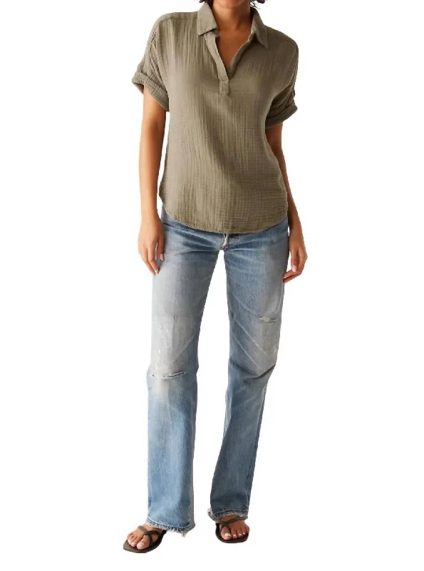 Gigi Popover Top In Olive