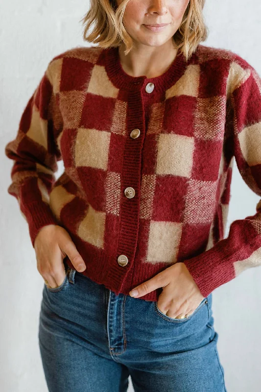 Work Of Art Sweater Cardi In Red