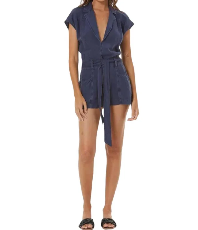 Wren Romper In Vintage Indigo