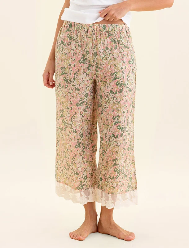 Adeline Lace Trim Crop Pant