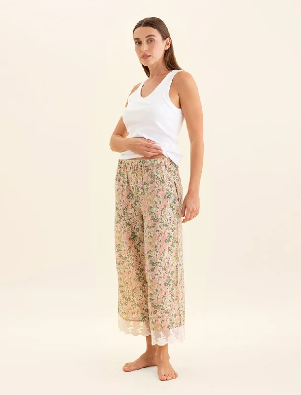 Adeline Lace Trim Crop Pant