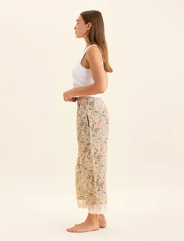 Adeline Lace Trim Crop Pant