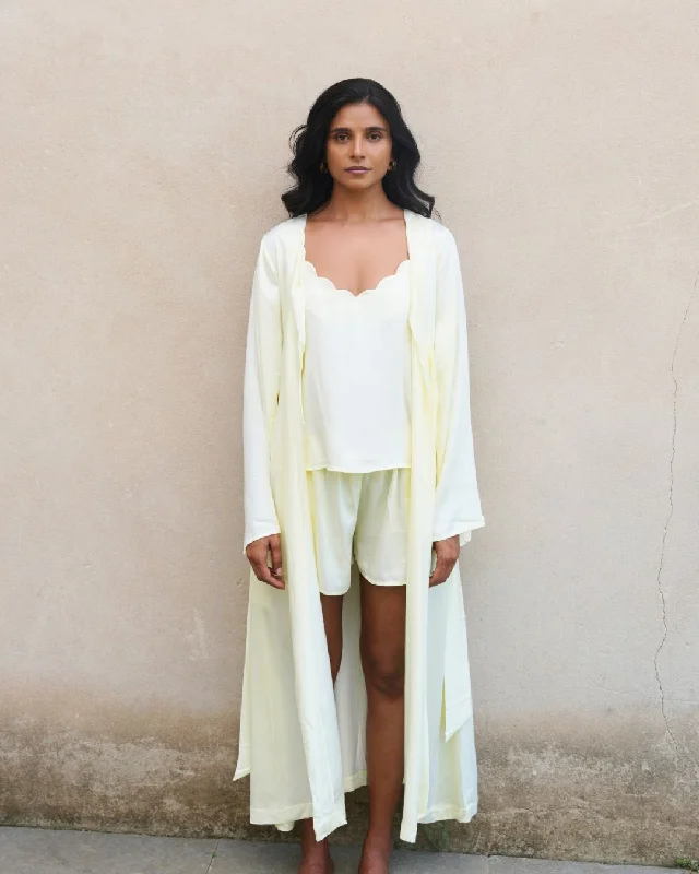 Ivory Yellow Robe & Camisole Set