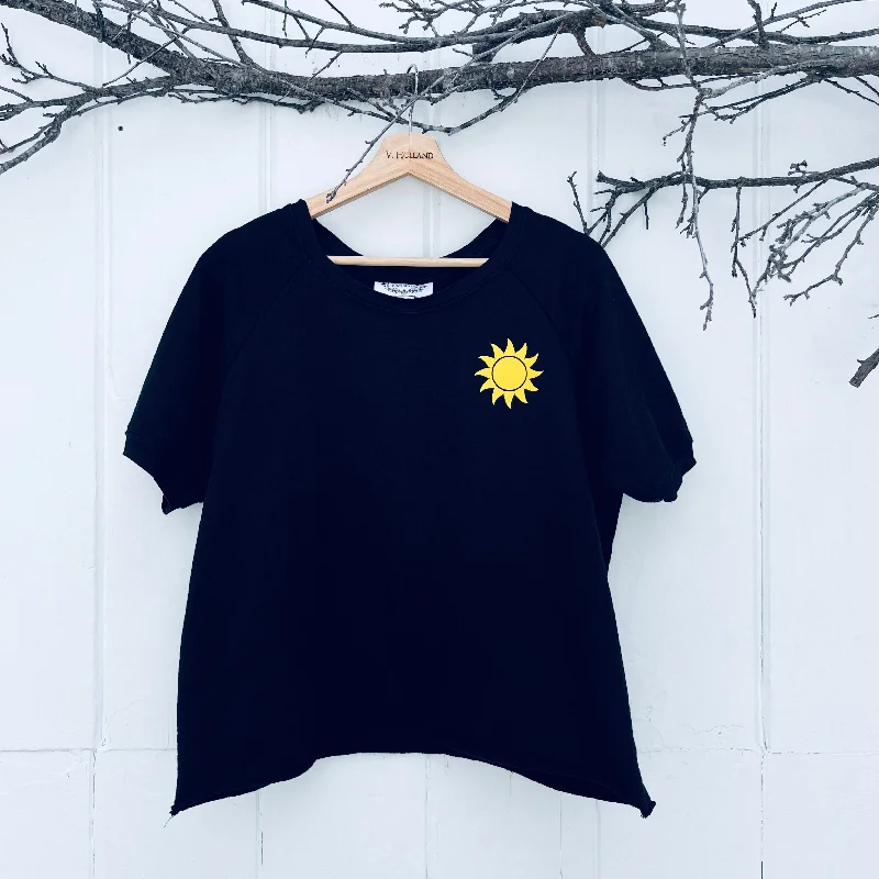 VH-1423 SUN Short Sleeve Black Sweatshirt